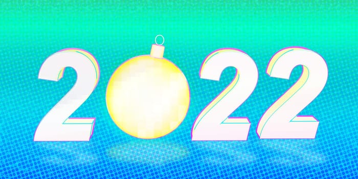 Happy new year 2022, greeting card