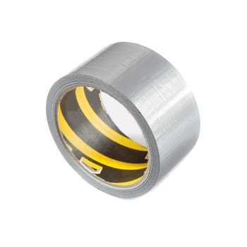 silver adhesive tape on a white background