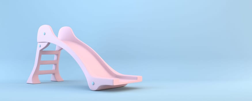 Children children slide toy 3D rendering illustration isolated on blue background
