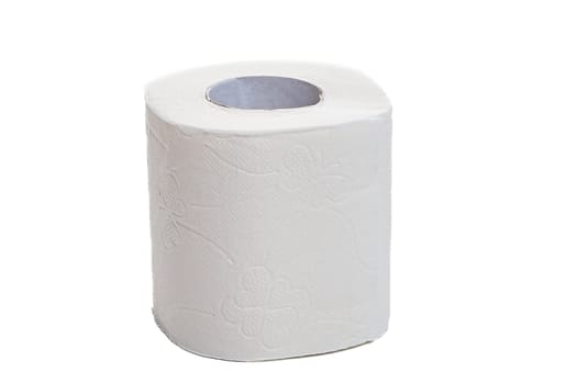 toilet paper roll on insulated white background. High quality photo