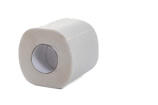 toilet paper roll on isolated white background, copy space. High quality photo