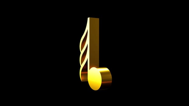 Bright artistic element of melodic 3d render design. Classic soundtrack with realistic textured shape. Sign for creative modern audio with high and low frequencies.