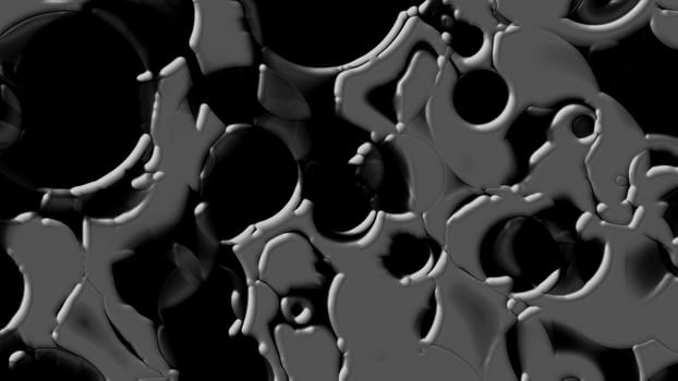 Soft 3d render textures with varying gradients and geometric shapes. Liquid metal spreading on mercury surface. Traces of oil paint on water with smooth blur.