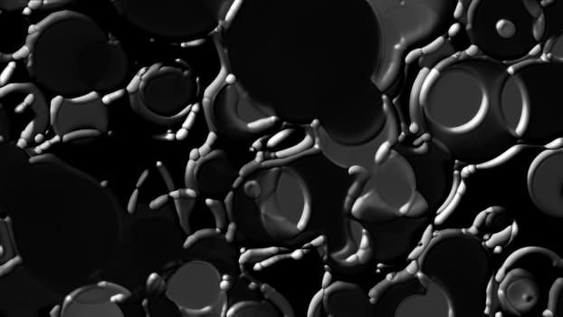 Soft 3d render textures with varying gradients and geometric shapes. Liquid metal spreading on mercury surface. Traces of oil paint on water with smooth blur.