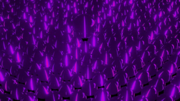 Fields of energy 3d render batteries accumulating plasma charges. Planetary defense system with rows of powerful capacitors glowing with electrical light. Cyber space global web communication.