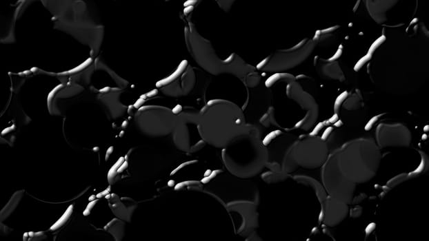 Soft 3d render textures with varying gradients and geometric shapes. Liquid metal spreading on mercury surface. Traces of oil paint on water with smooth blur.