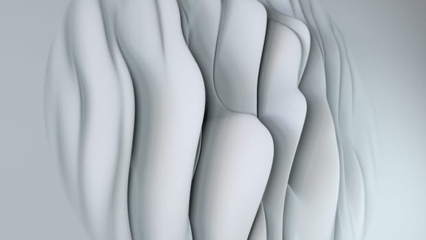 3d rendering abstract white waves. Elegant background