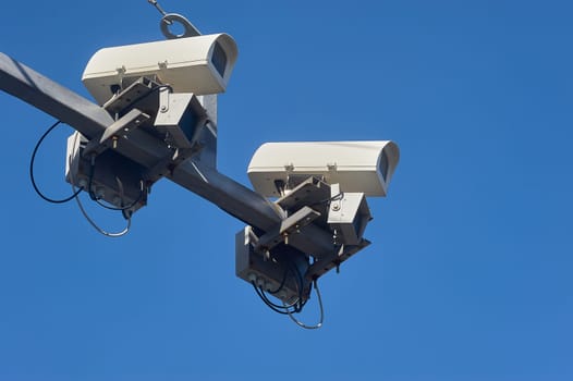 Video recording cameras of violations. Surveillance cameras. Close-up. High quality photo