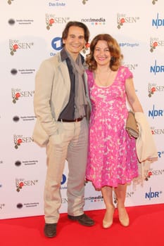 Cuco Wallraff,Sema Meray,photo opportunity at the Jubilaeums-Event 2000 episodes Red Roses,Knight Academy Lueneburg,24.04.2015