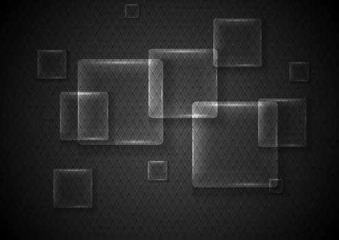 Abstract transparent glass squares. Vector background