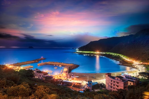 Sunrise fishing village, Taiwan for adv or others purpose use