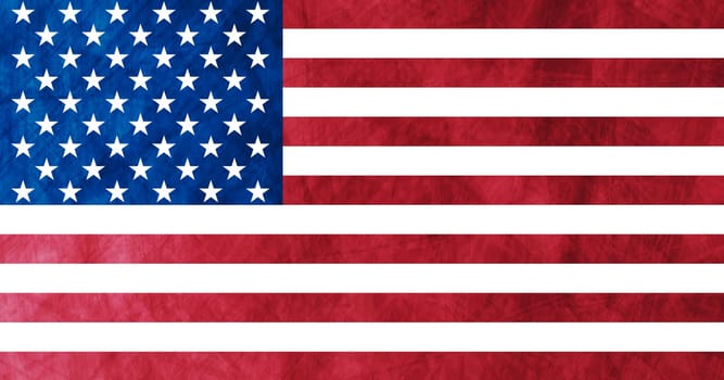 Grunge illustration of American flag. Vector background