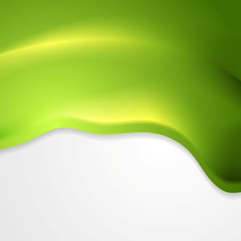 Bright green waves elegant design. Vector card background