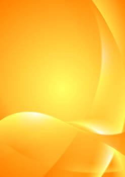 Bright yellow orange waves vector background