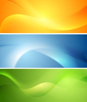 Colorful wavy banners. Vector background