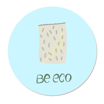 paid disposable packages to supermarkets, plastic bags, balls for vegetables, cereals and candies. Eco activity. Environmental protection. Vector illustration on the theme of smart consumption and eco
