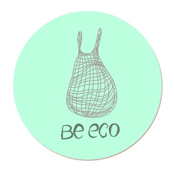 Bag. Eco bag. Balls for vegetables, cereals and candies. Eco activity. Environmental protection. Vector illustration on the theme of smart consumption and eco.