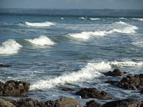 Waves on Martin beach in Plerin