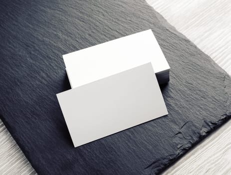 Photo of blank business cards. Template for ID.
