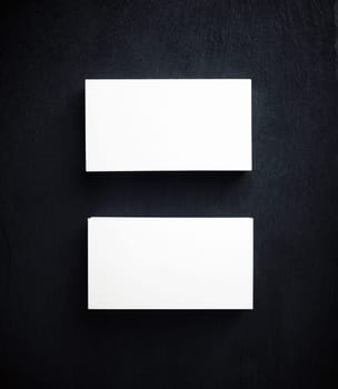 Two blank business cards. For design presentations and portfolios.