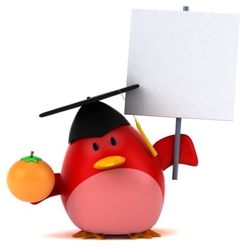Red bird - 3D Illustration