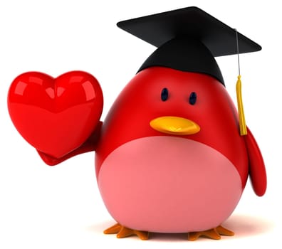 Red bird - 3D Illustration