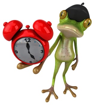 Fun french frog - 3D Illustration