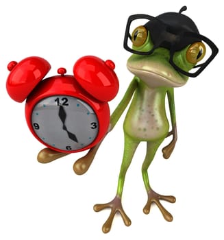 Fun french frog - 3D Illustration