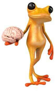 Fun yellow frog - 3D Illustration
