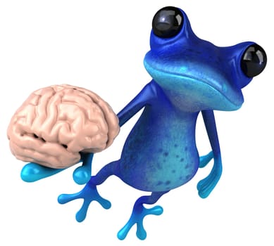 Fun blue frog - 3D Illustration