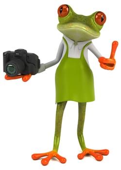 Fun frog gardener - 3D Illustration