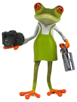 Fun frog gardener - 3D Illustration