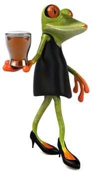 Fun frog - 3D Illustration