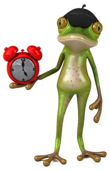 Fun french frog - 3D Illustration