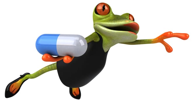 Fun frog - 3D Illustration