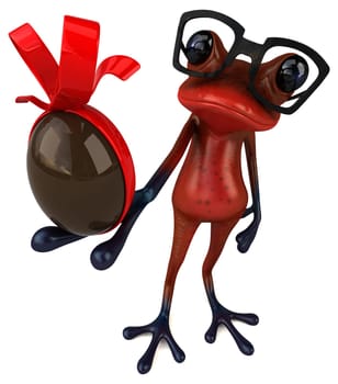 Fun red frog - 3D Illustration