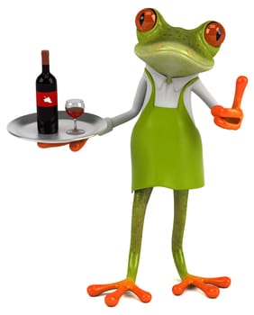 Fun frog gardener - 3D Illustration