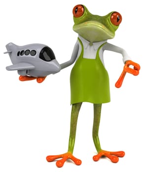 Fun frog gardener - 3D Illustration