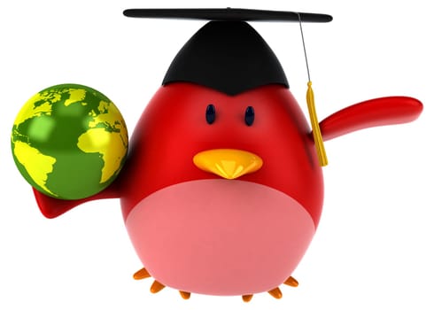 Red bird - 3D Illustration
