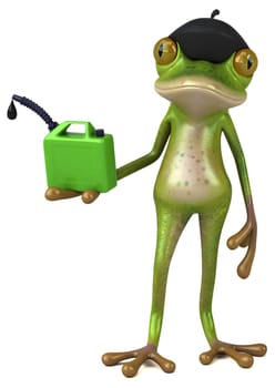 Fun french frog - 3D Illustration