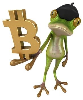 Fun french frog - 3D Illustration