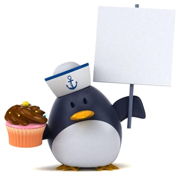 Fun penguin - 3D Illustration