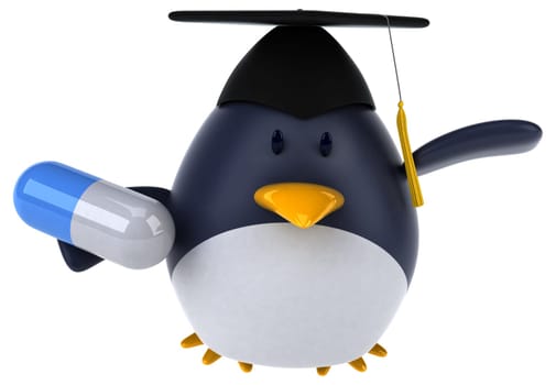 Fun penguin - 3D Illustration