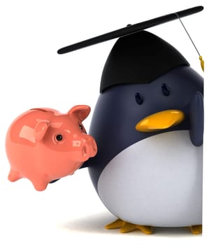 Fun penguin - 3D Illustration