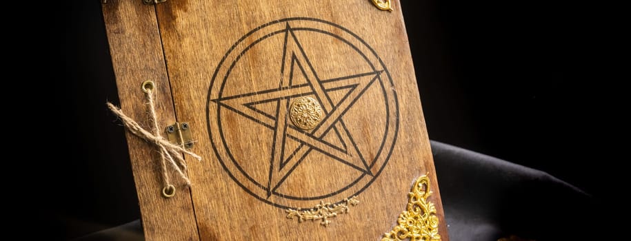 Old book of black magic. Concept for mystery, fantasy, dark evil