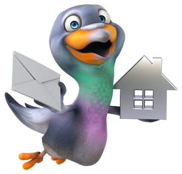 Fun pigeon - 3D Illustration