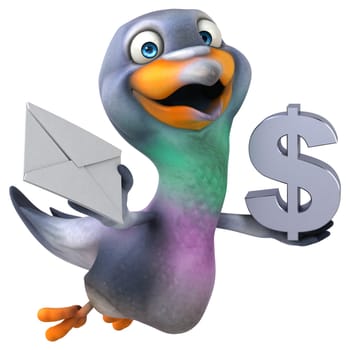 Fun pigeon - 3D Illustration
