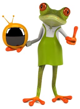 Fun frog gardener - 3D Illustration