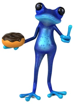 Fun blue frog - 3D Illustration