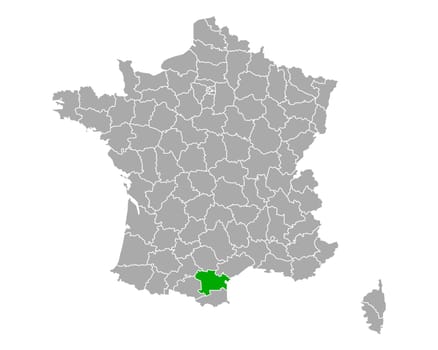 Map of Aude in France